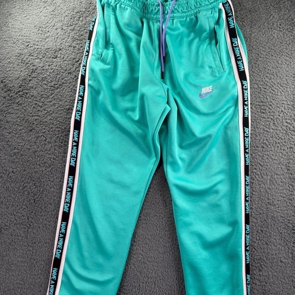 "Have a Nike Day" Track Pants Mens‎ Med Air Max Hyper Jade Retro VTG Gym Lounge - Picture 10 of 14